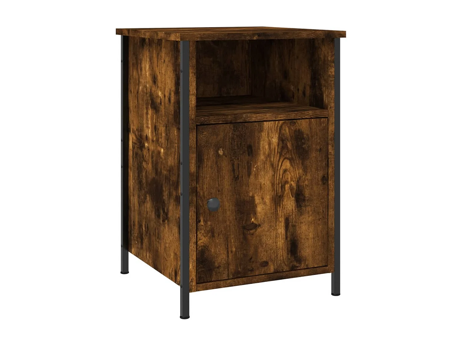 Table de chevet chêne fumé 40x42x60 bois d'ingénierie