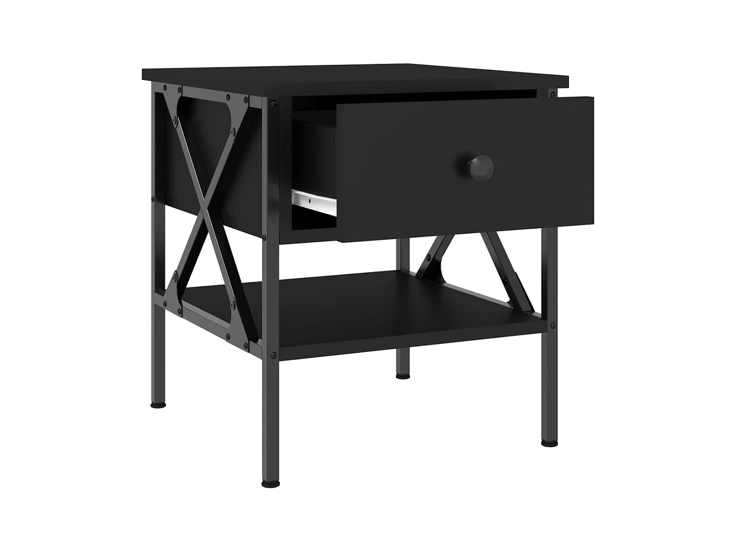 Table de chevet noir 40x42x45 bois d’ingénierie