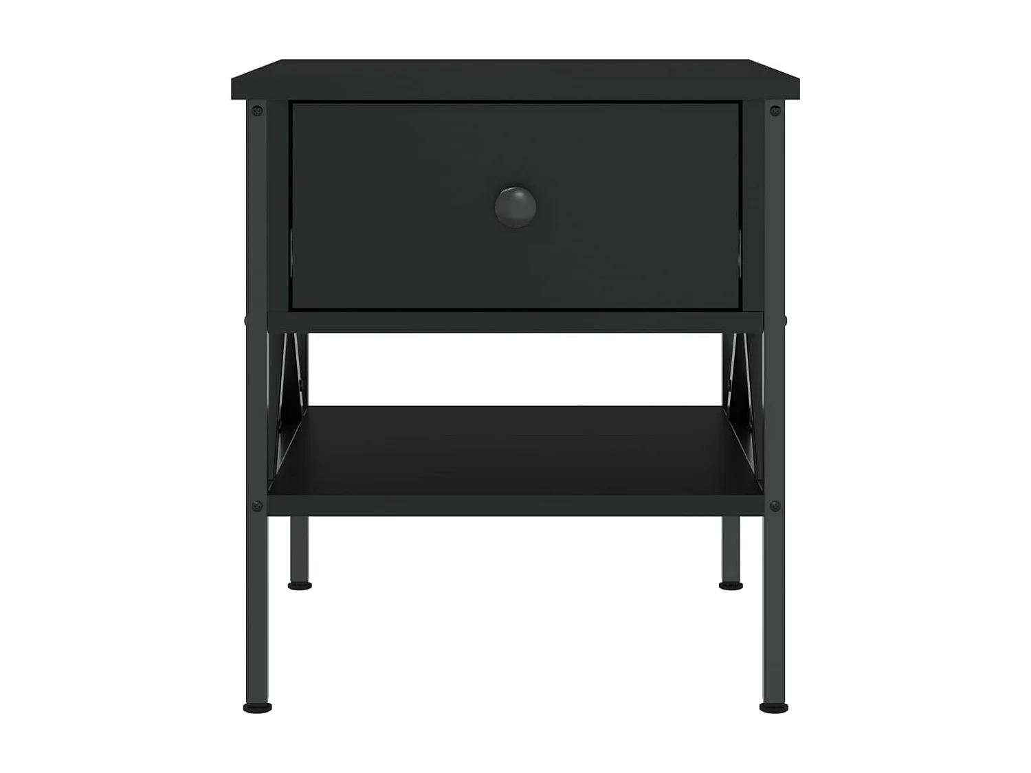 Table de chevet noir 40x42x45 bois d’ingénierie