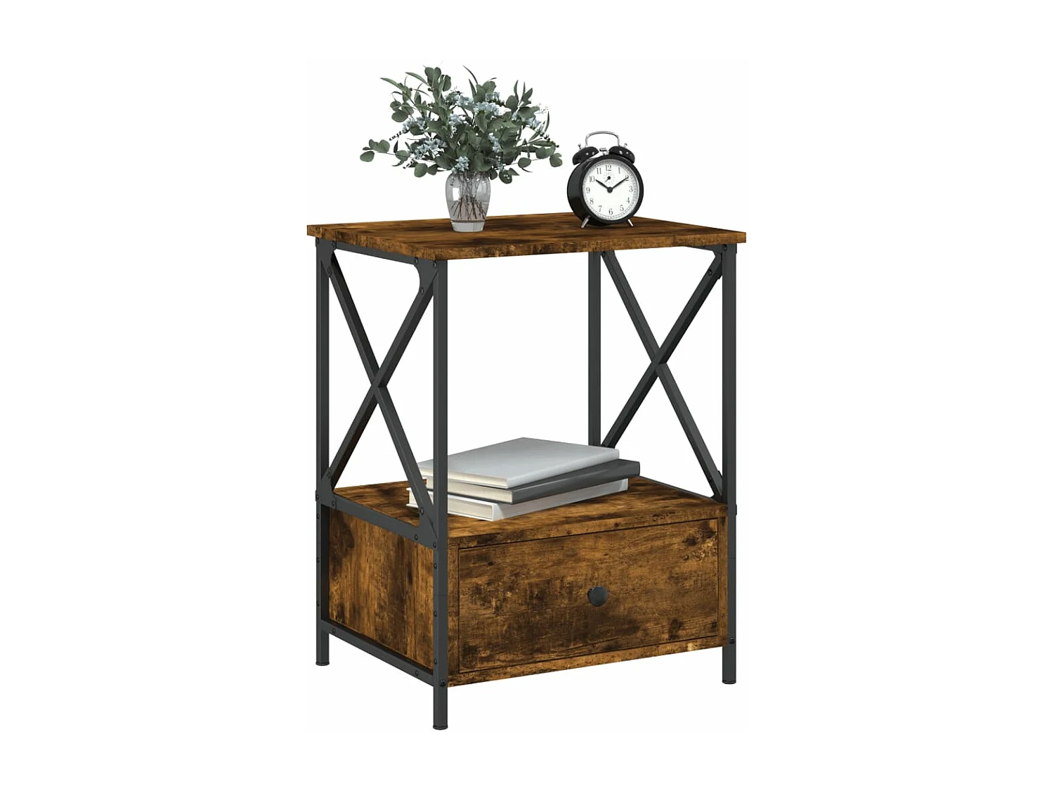 Tables de chevet 2 pcs chêne fumé 50x41x65 bois d’ingénierie