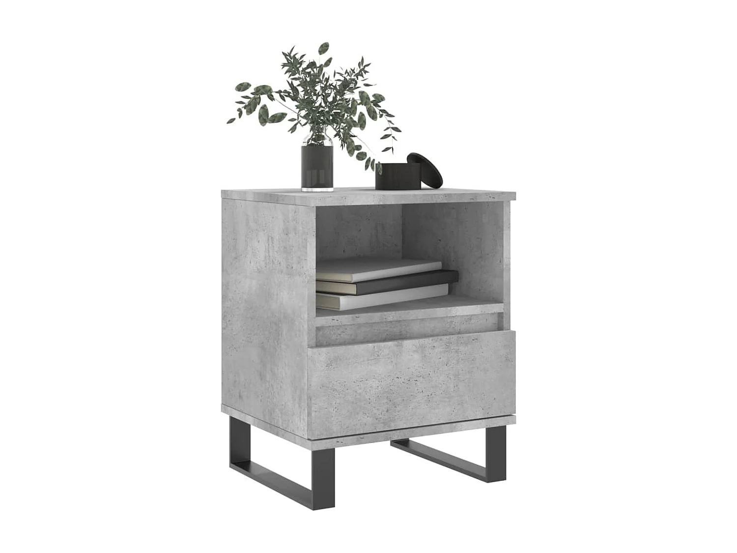 Tables de chevet 2 pcs gris béton 40x35x50 bois d’ingénierie