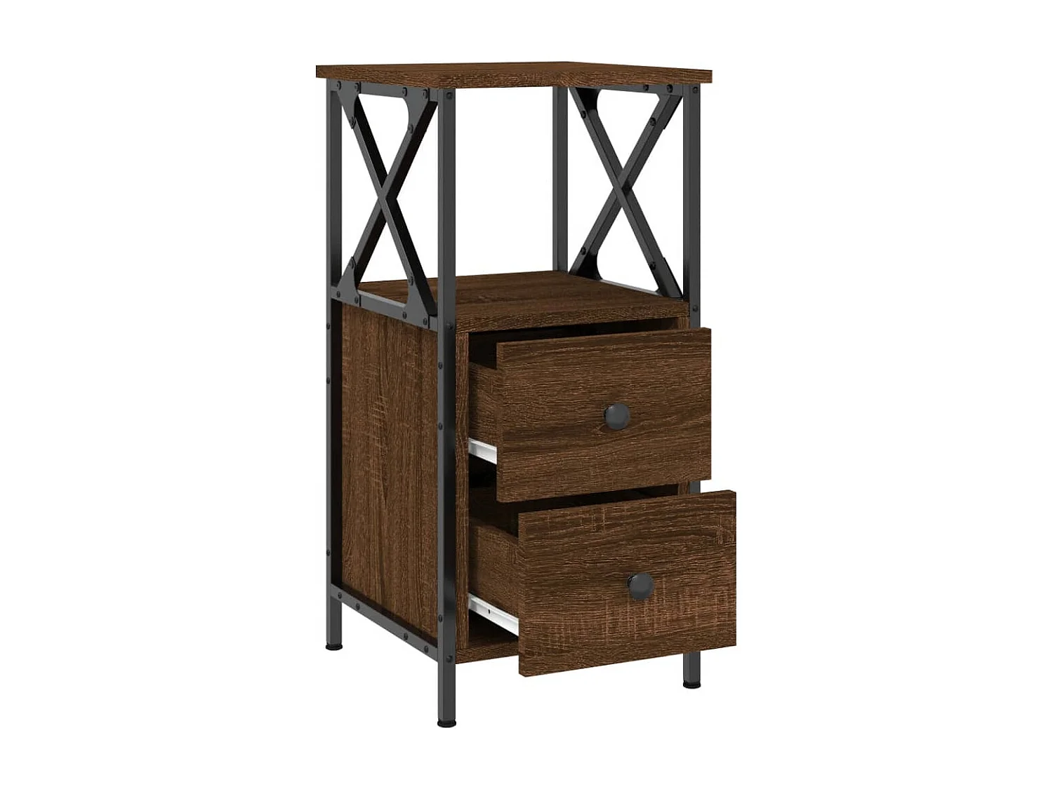 Table de chevet chêne marron 34x35,5x70 bois d'ingénierie