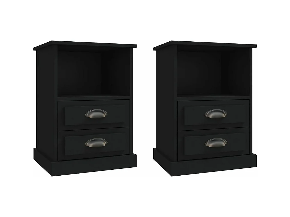 Tables de chevet 2 pcs noir 43x36x60