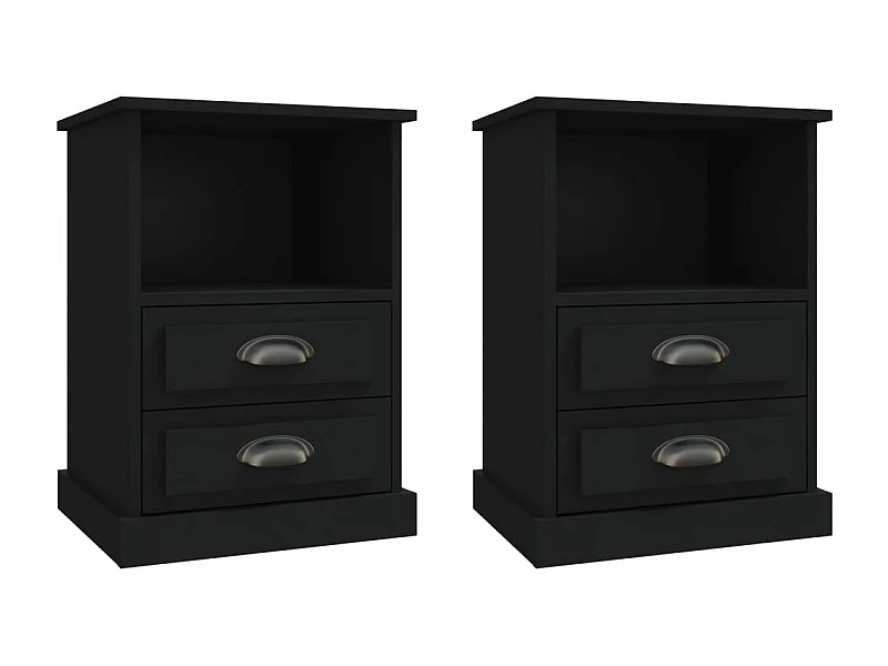 Tables de chevet 2 pcs noir 43x36x60