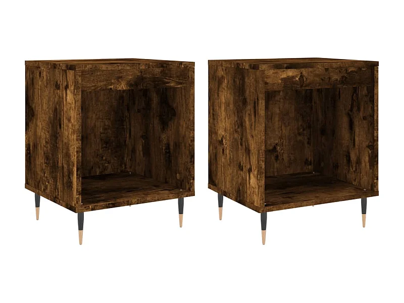 Tables de chevet 2 pcs chêne fumé 40x35x50 bois ingénierie