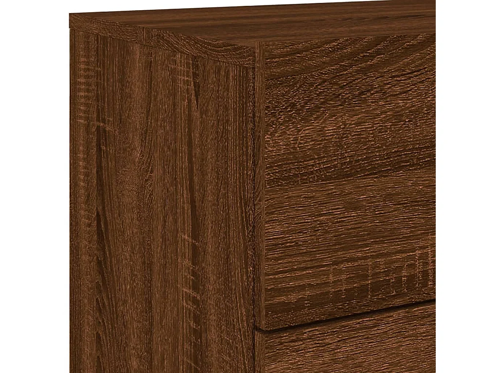 Table de chevet murale avec lumières LED chêne marron