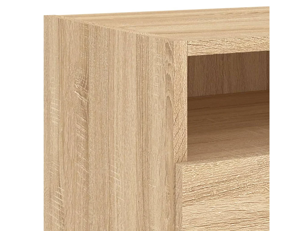 Table de chevet avec lumières LED chêne sonoma 40x39x37