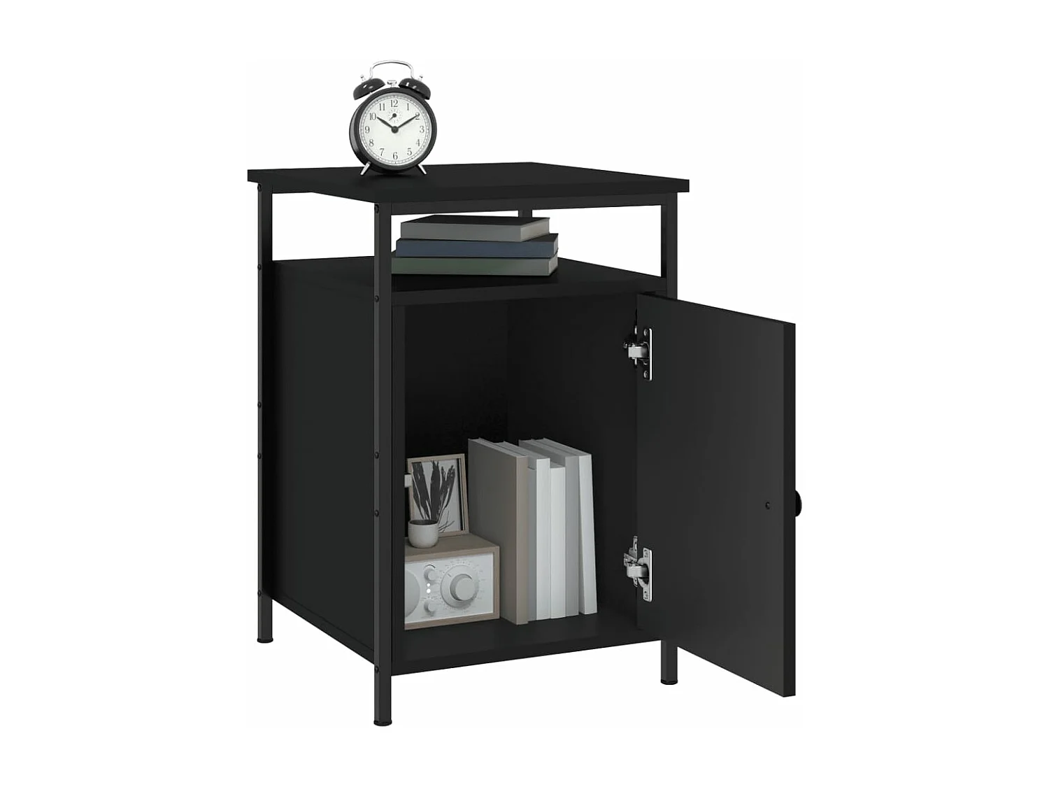 Tables de chevet 2 pcs noir 40x42x60 bois d'ingénierie