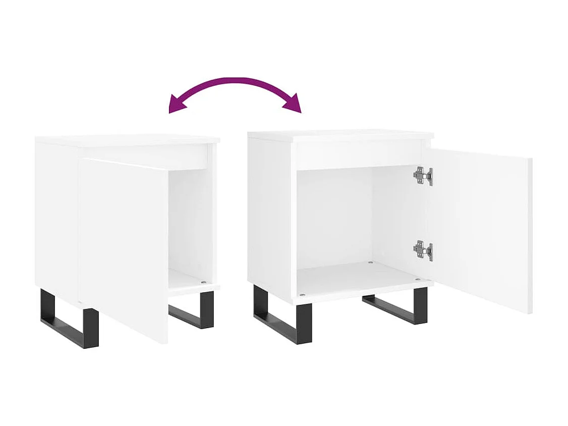 Tables de chevet 2 pcs blanc 40x30x50 bois d'ingénierie
