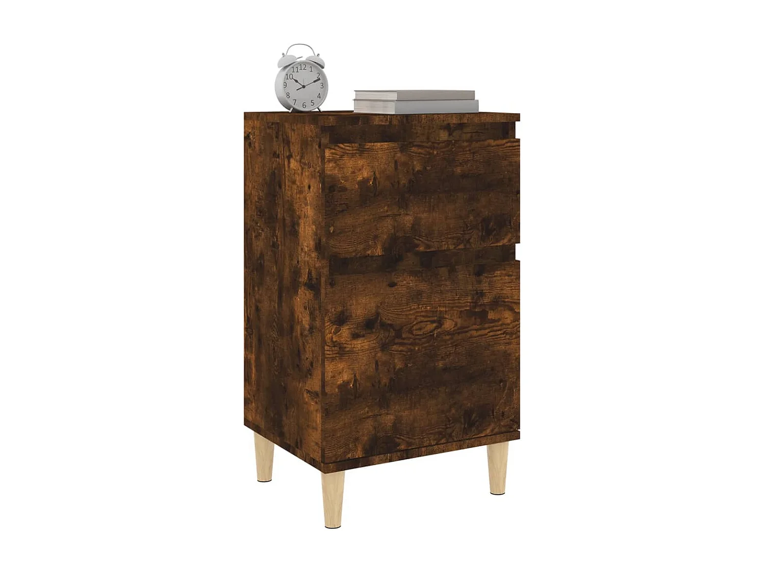 Table de chevet chêne fumé 40x35x70