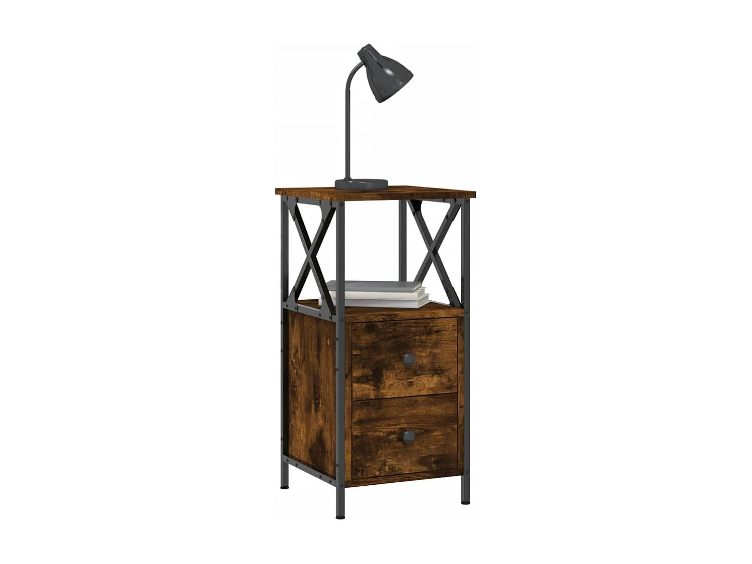 Tables de chevet 2 pcs chêne fumé 34x35,5x70 bois ingénierie