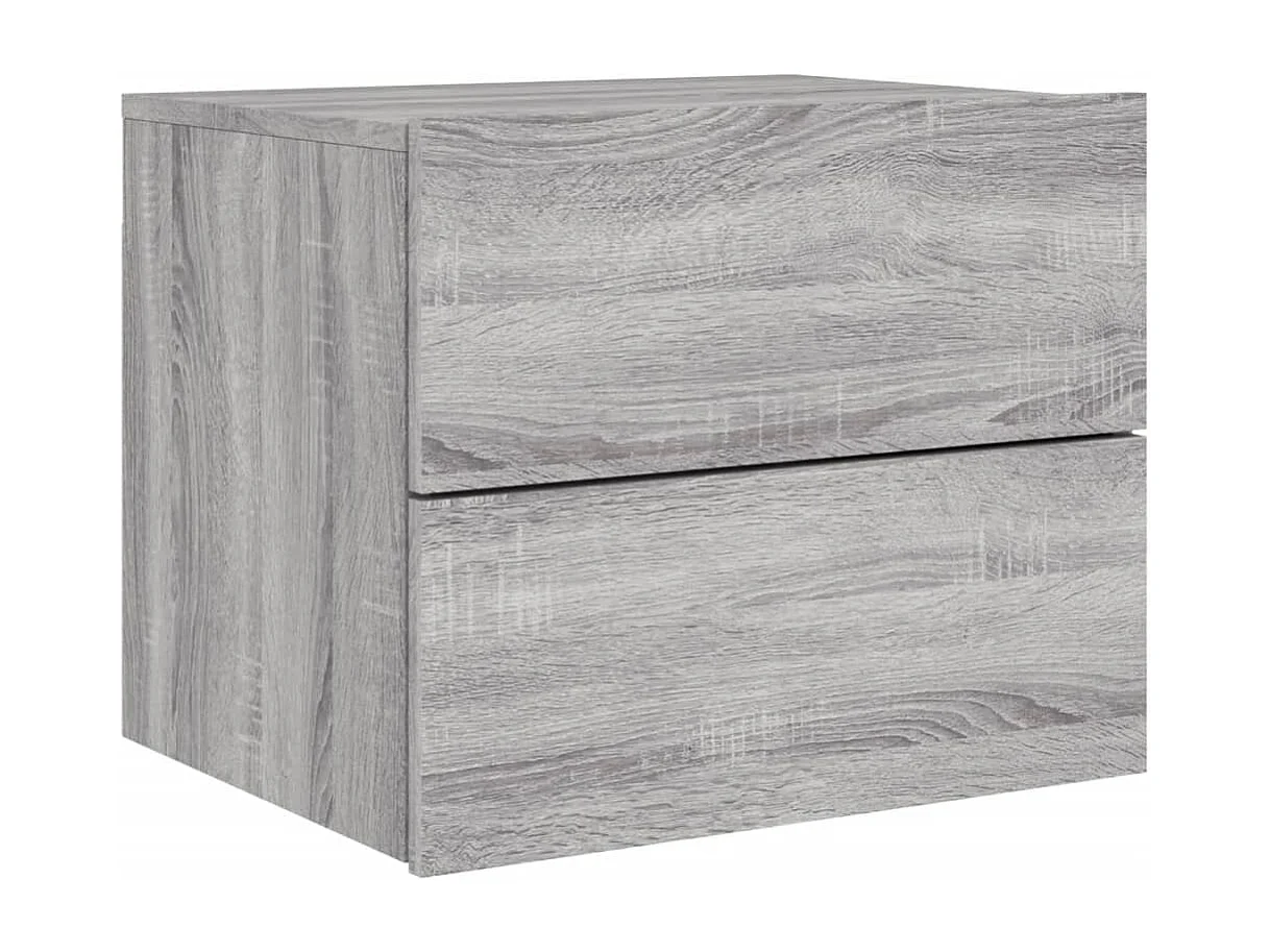 Table de chevet murale avec lumières LED sonoma gris