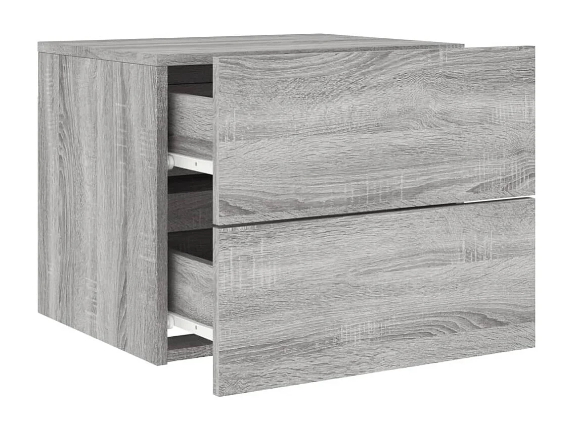 Table de chevet murale avec lumières LED sonoma gris