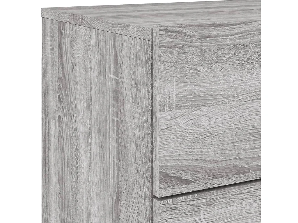 Table de chevet murale avec lumières LED sonoma gris