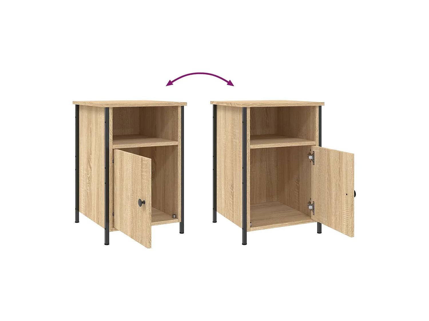 Table de chevet chêne sonoma 40x42x60 bois d'ingénierie