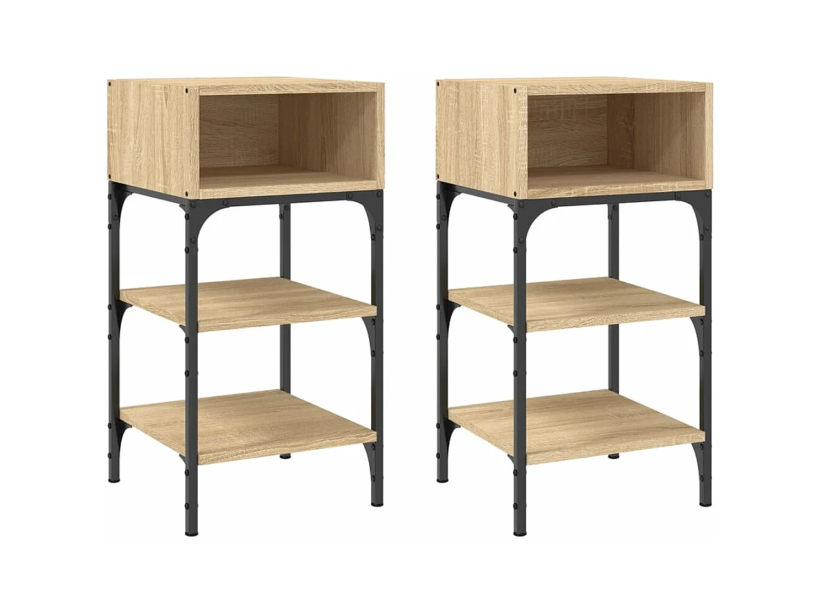 Tables de chevet 2 pcs chêne sonoma 35x34,5x70