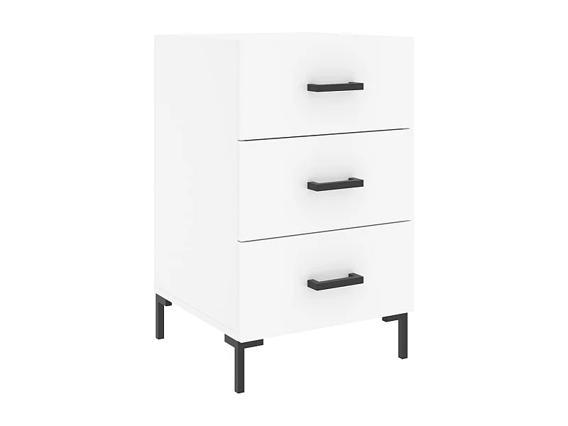 Table de chevet blanc 40x40x66 bois d'ingénierie