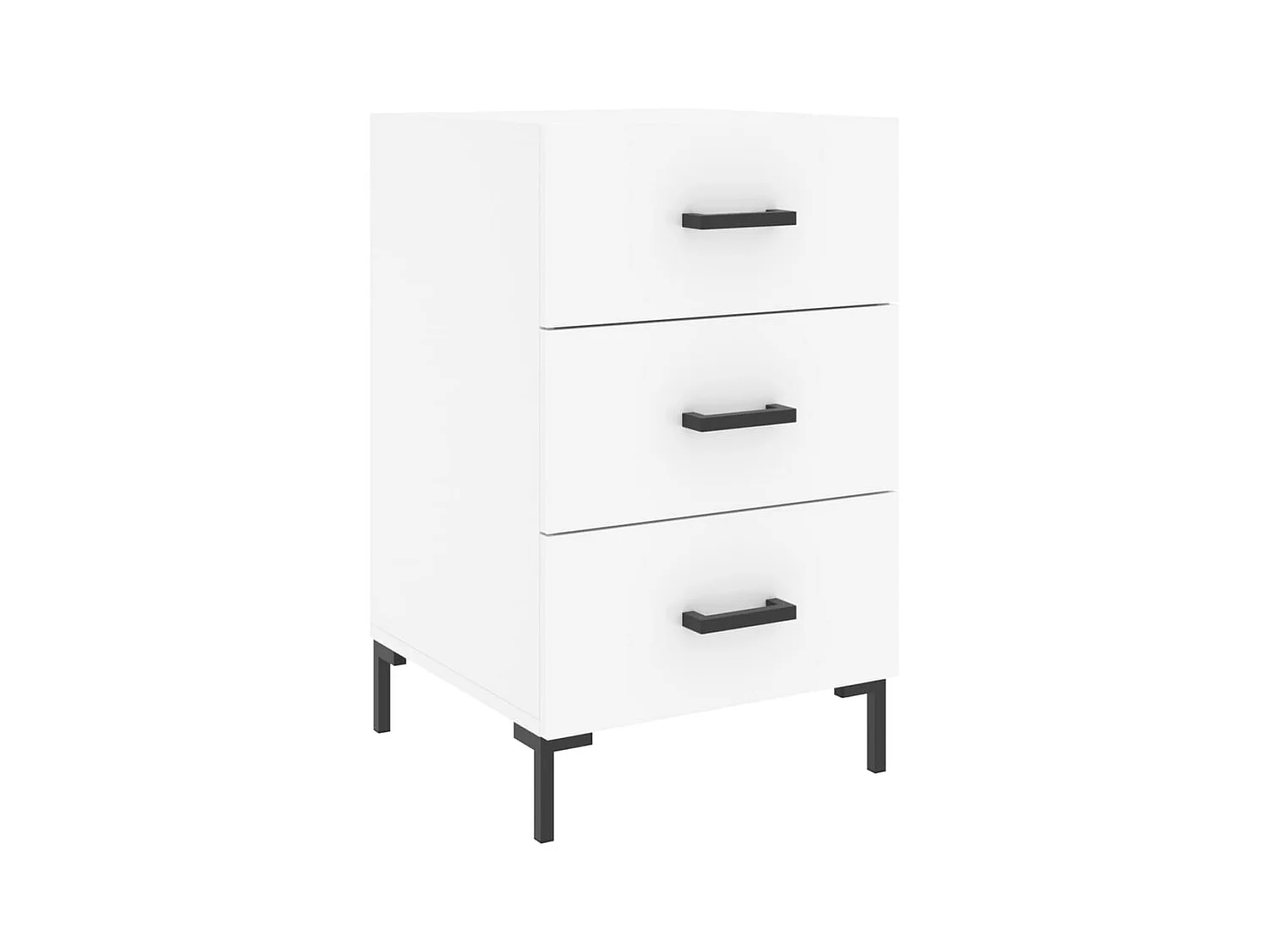 Table de chevet blanc 40x40x66 bois d'ingénierie