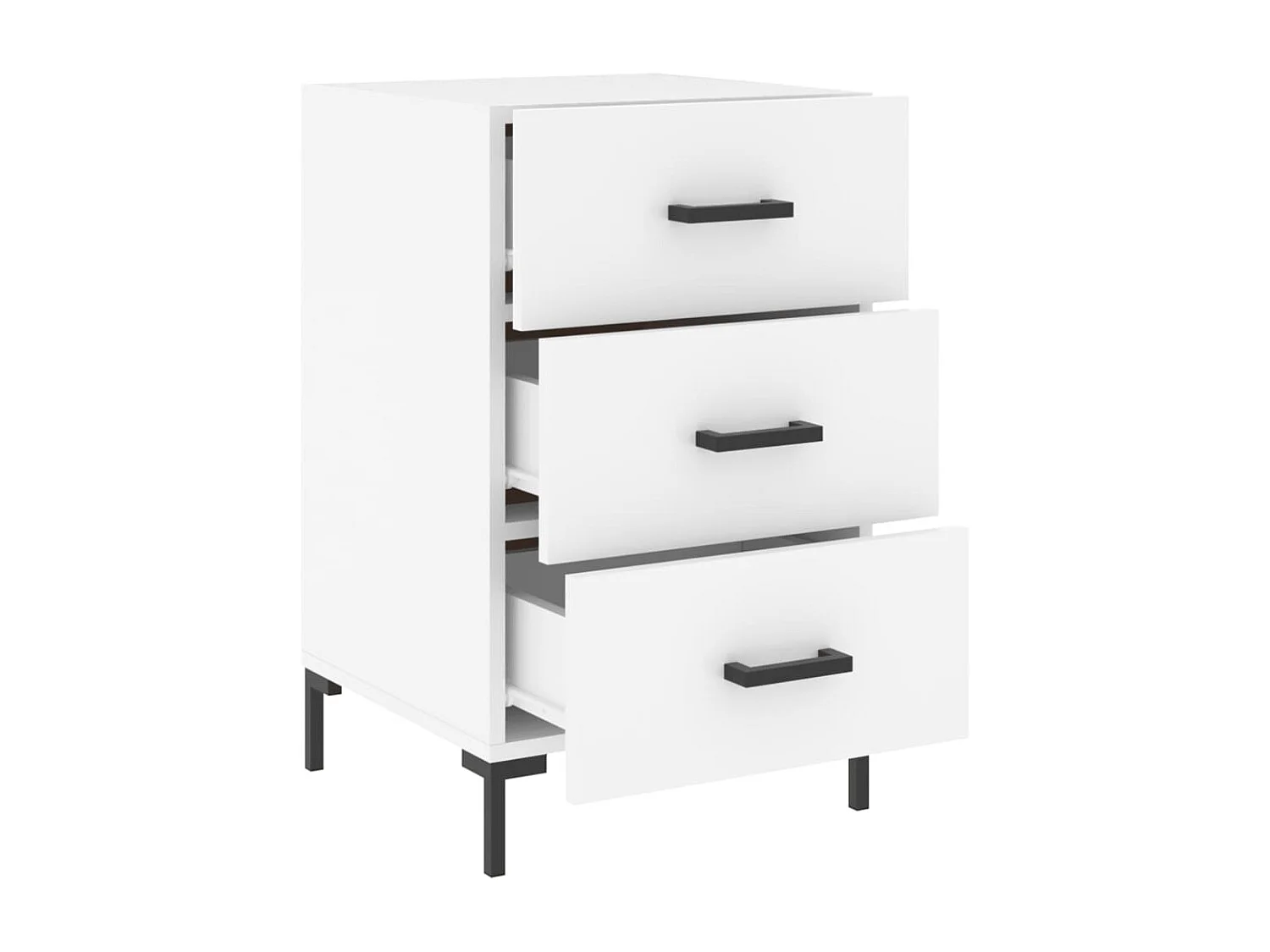 Table de chevet blanc 40x40x66 bois d'ingénierie