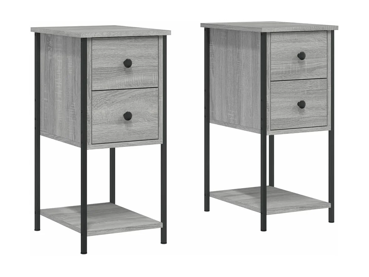 Tables de chevet 2 pcs sonoma gris 32x42x70 bois d'ingénierie
