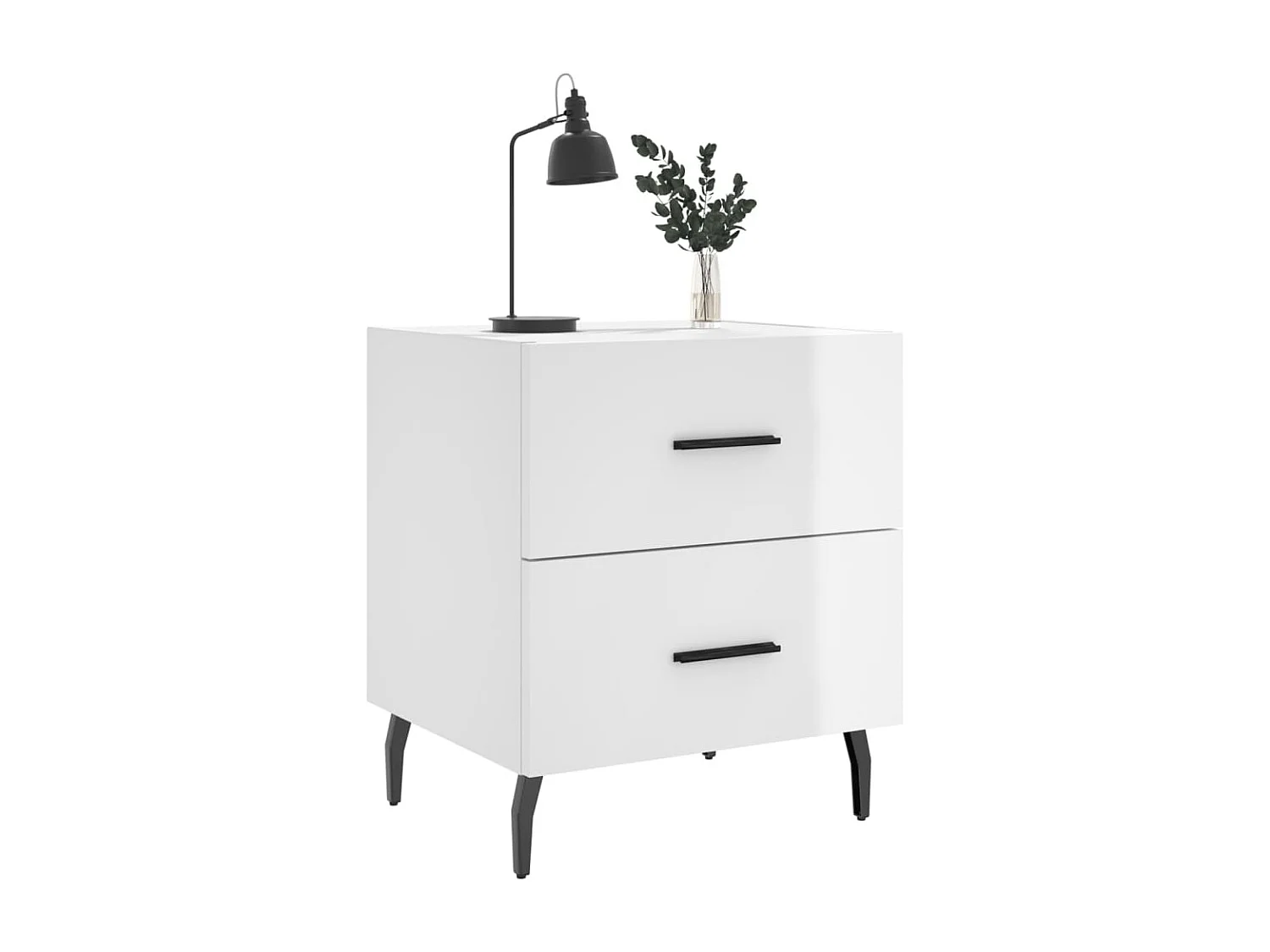 Tables de chevet 2 pcs blanc brillant 40x35x47,5