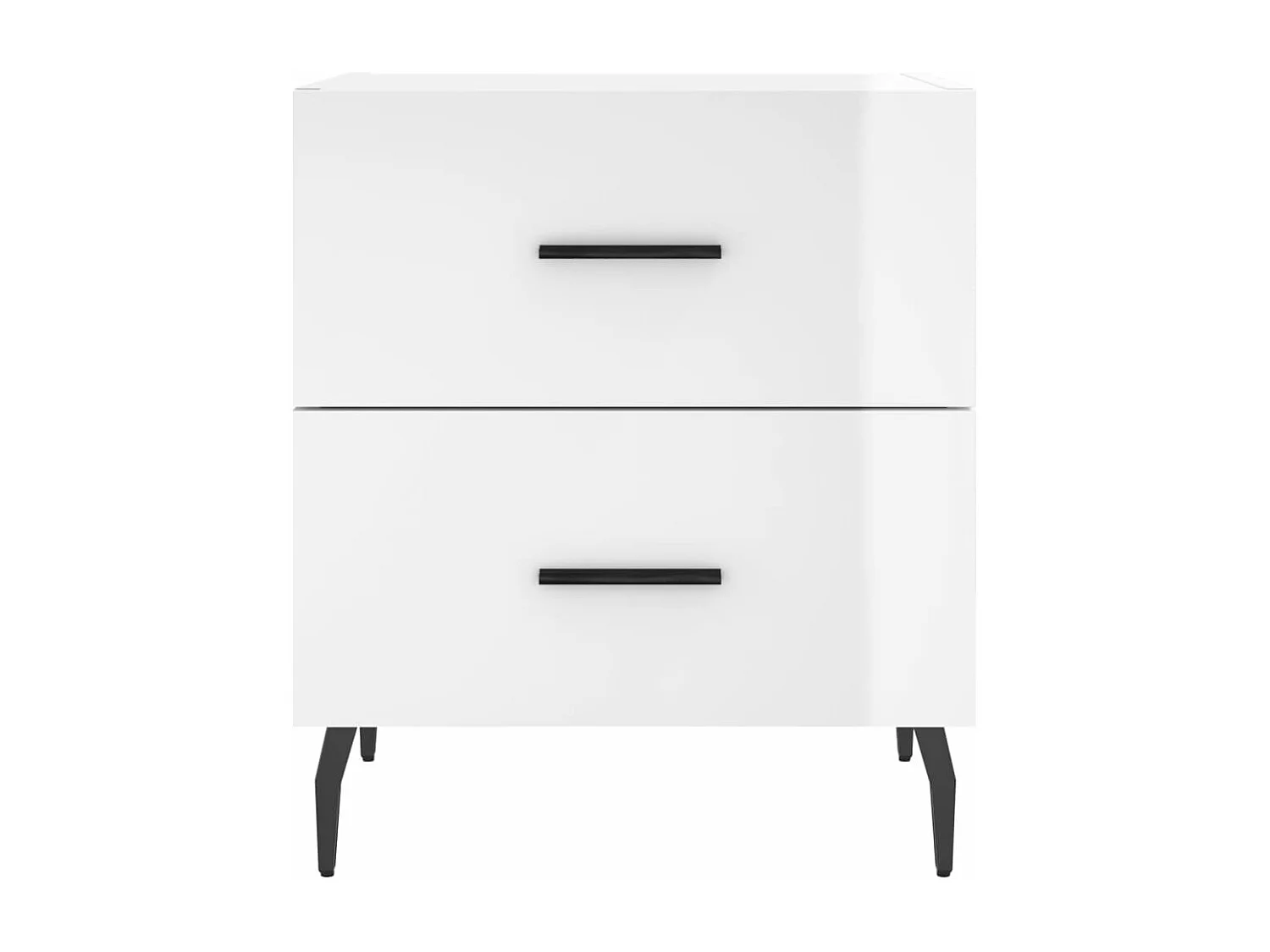 Tables de chevet 2 pcs blanc brillant 40x35x47,5