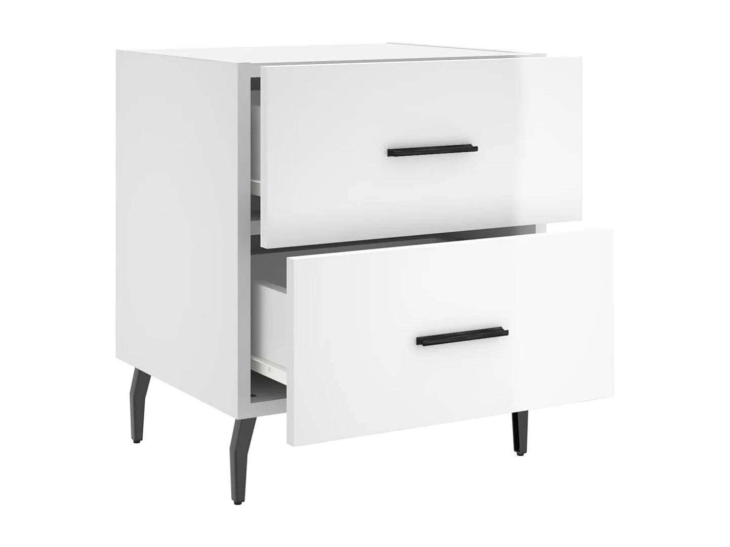 Tables de chevet 2 pcs blanc brillant 40x35x47,5