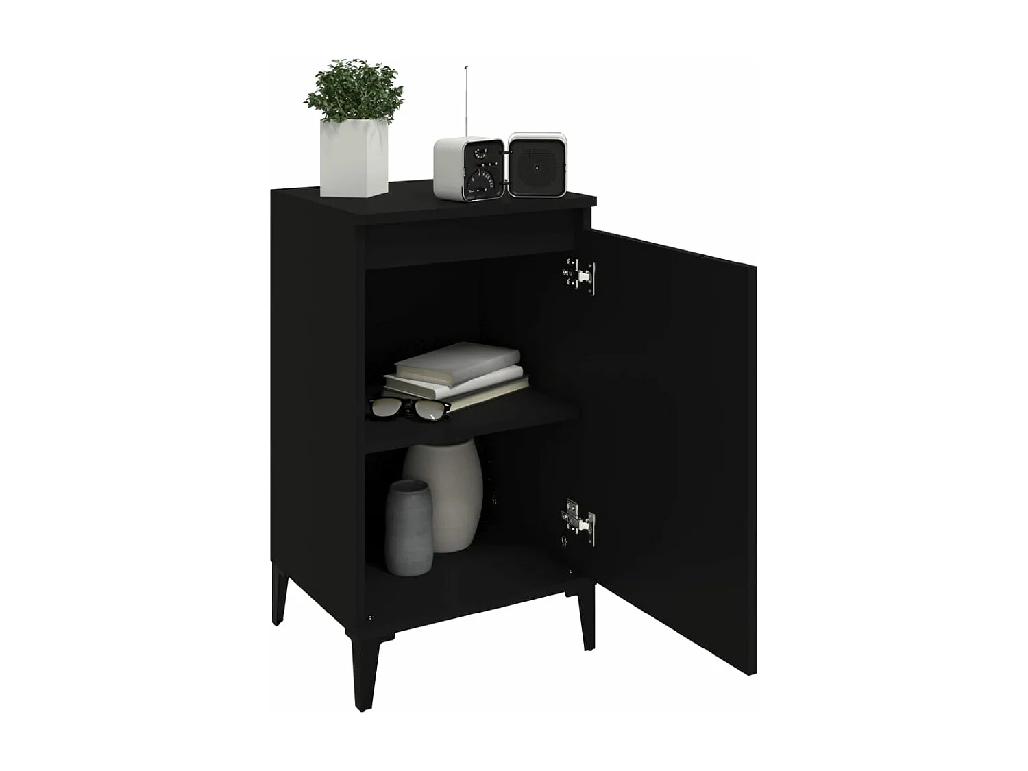 Tables de chevet 2 pcs noir 40x35x70 bois d'ingénierie