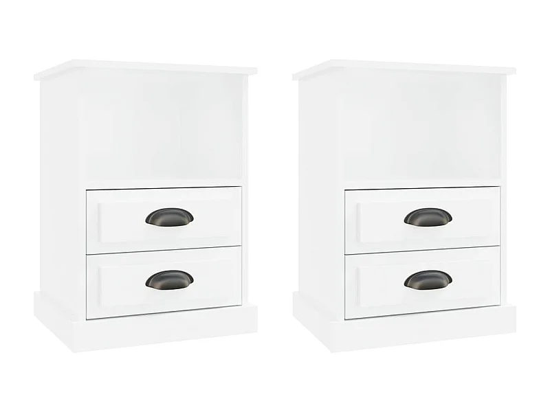 Tables de chevet 2 pcs blanc brillant 43x36x60