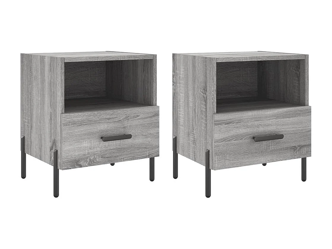 Tables de chevet 2 pcs sonoma gris 40x35x47,5