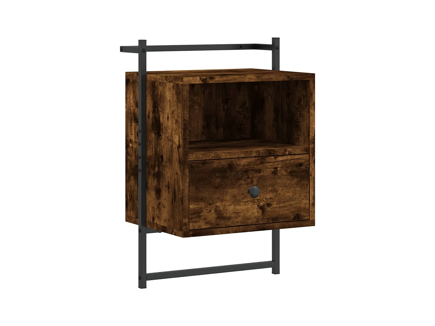 Table de chevet murale chêne fumé 40x30x61 bois d'ingénierie