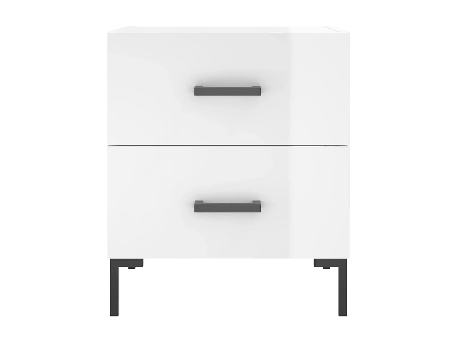 Tables de chevet 2 pcs blanc brillant 40x35x47,5