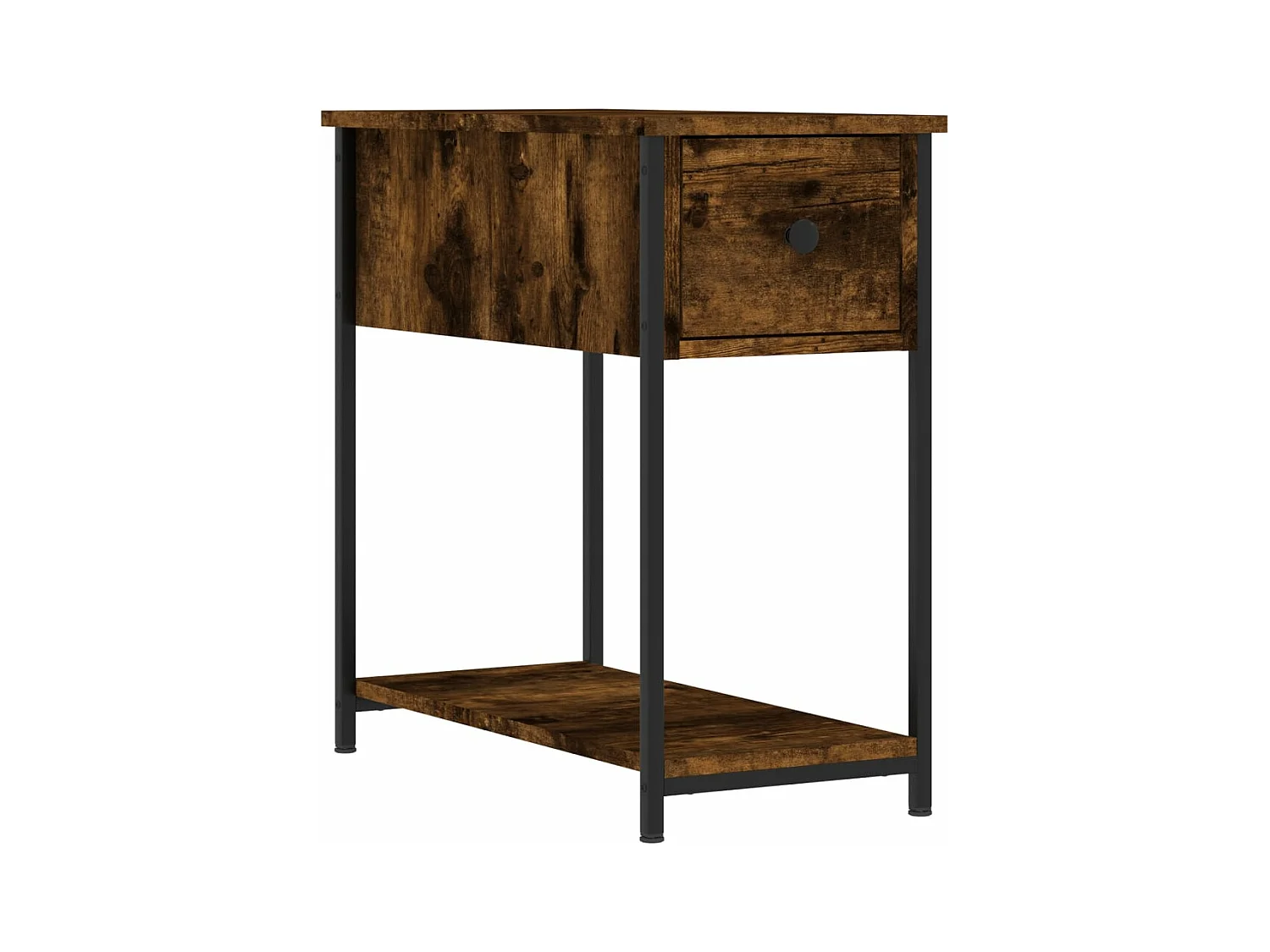 Table de chevet chêne fumé 30x60x60 bois d'ingénierie