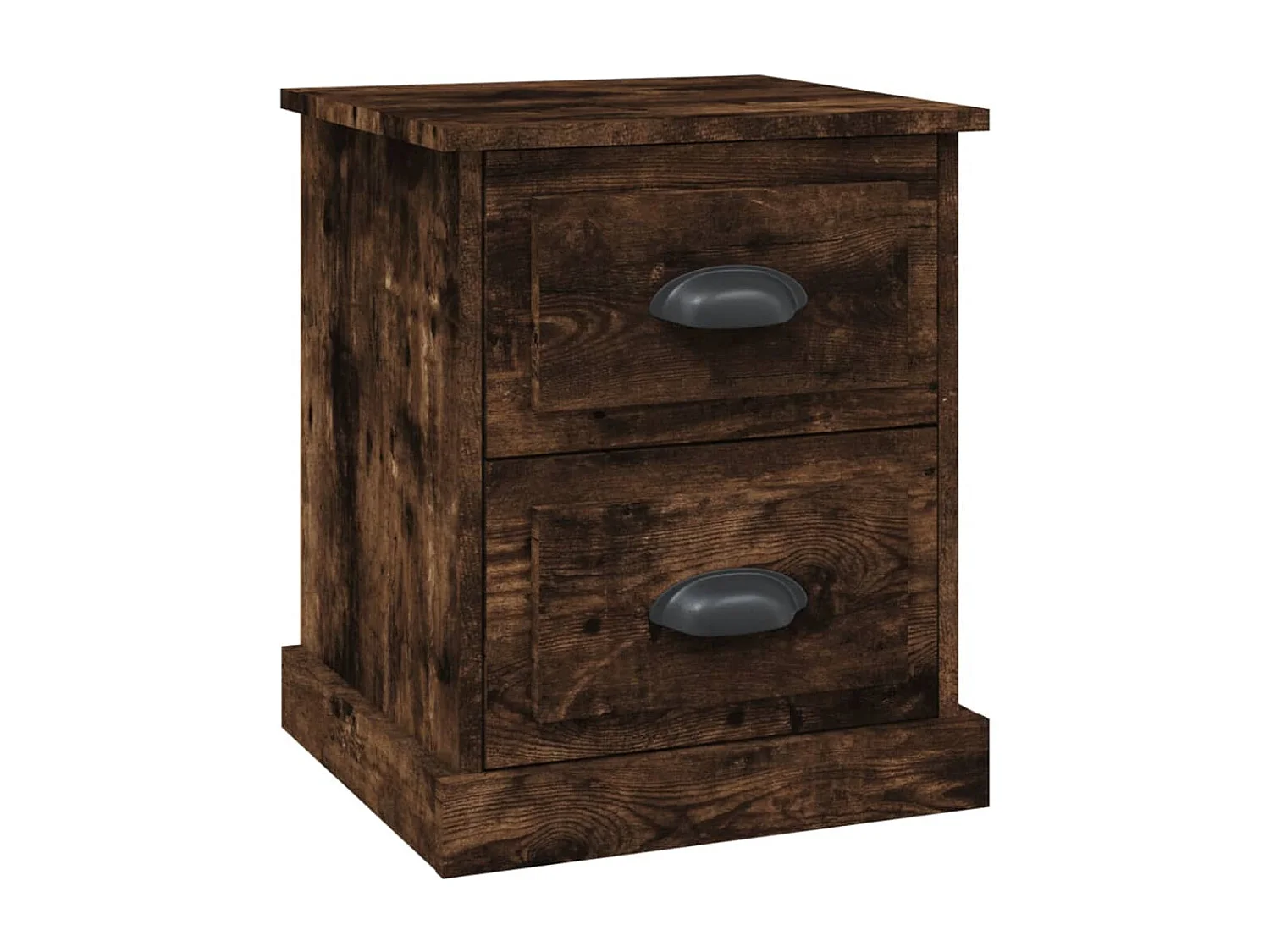 Table de chevet chêne fumé 39x39x47,5 bois d'ingénierie