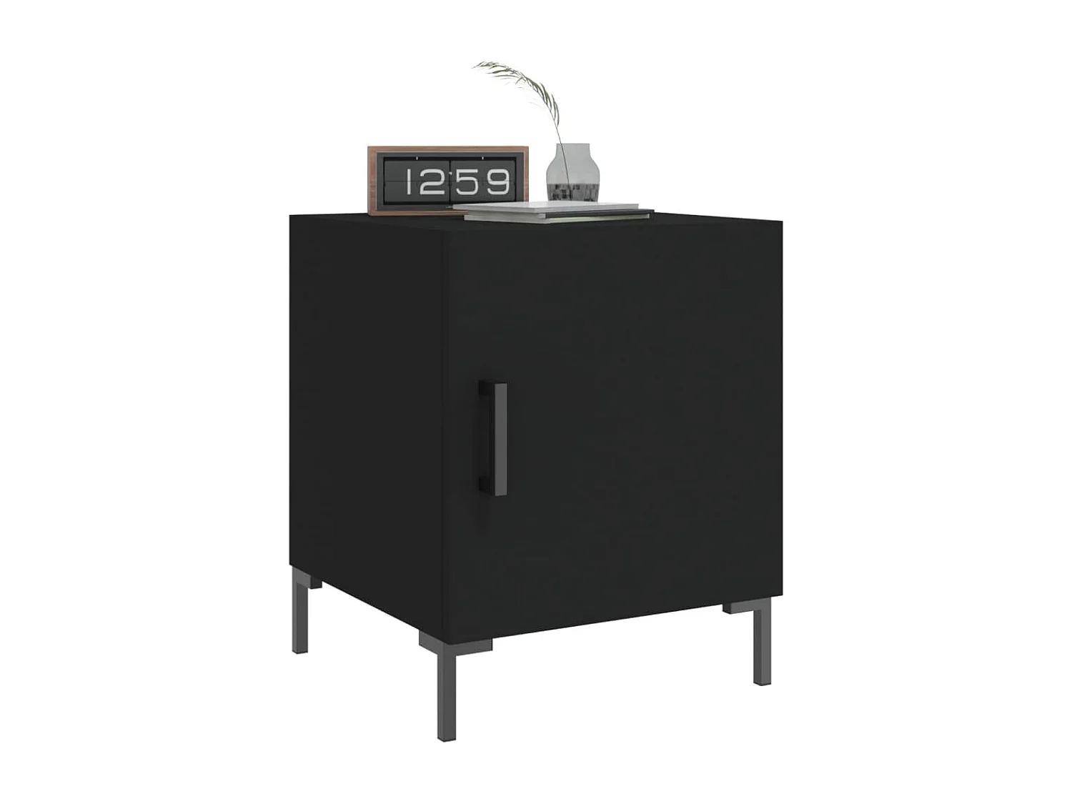 Table de chevet noir 40x40x50 bois d’ingénierie