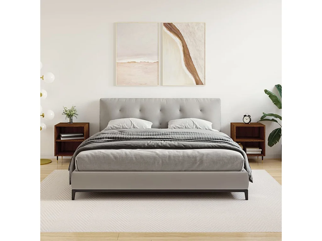 Tables de chevet 2pcs chêne marron 40x30x50 bois d'ingénierie