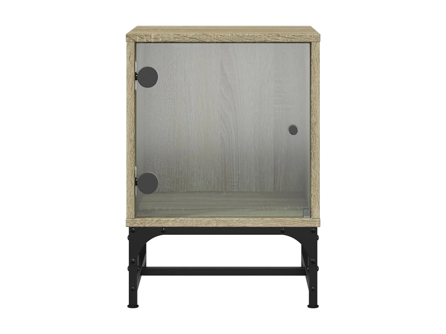 Tables de chevet et portes vitrées 2pcs chêne sonoma 35x37x50