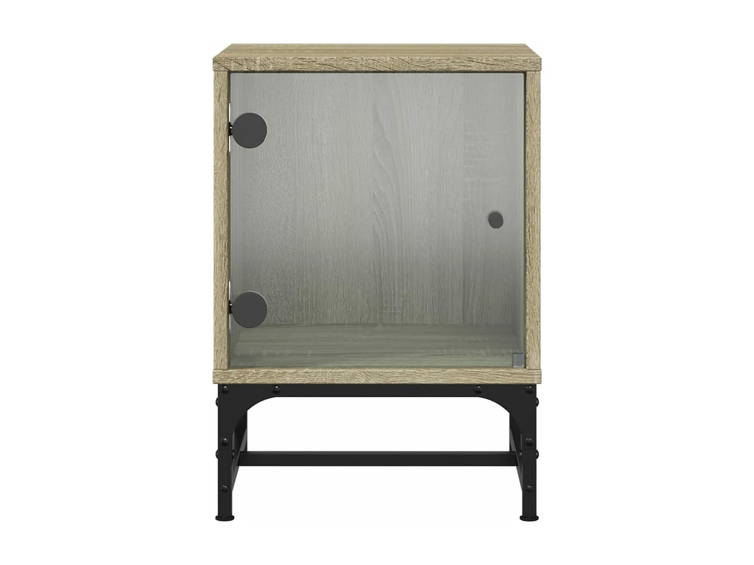 Tables de chevet et portes vitrées 2pcs chêne sonoma 35x37x50