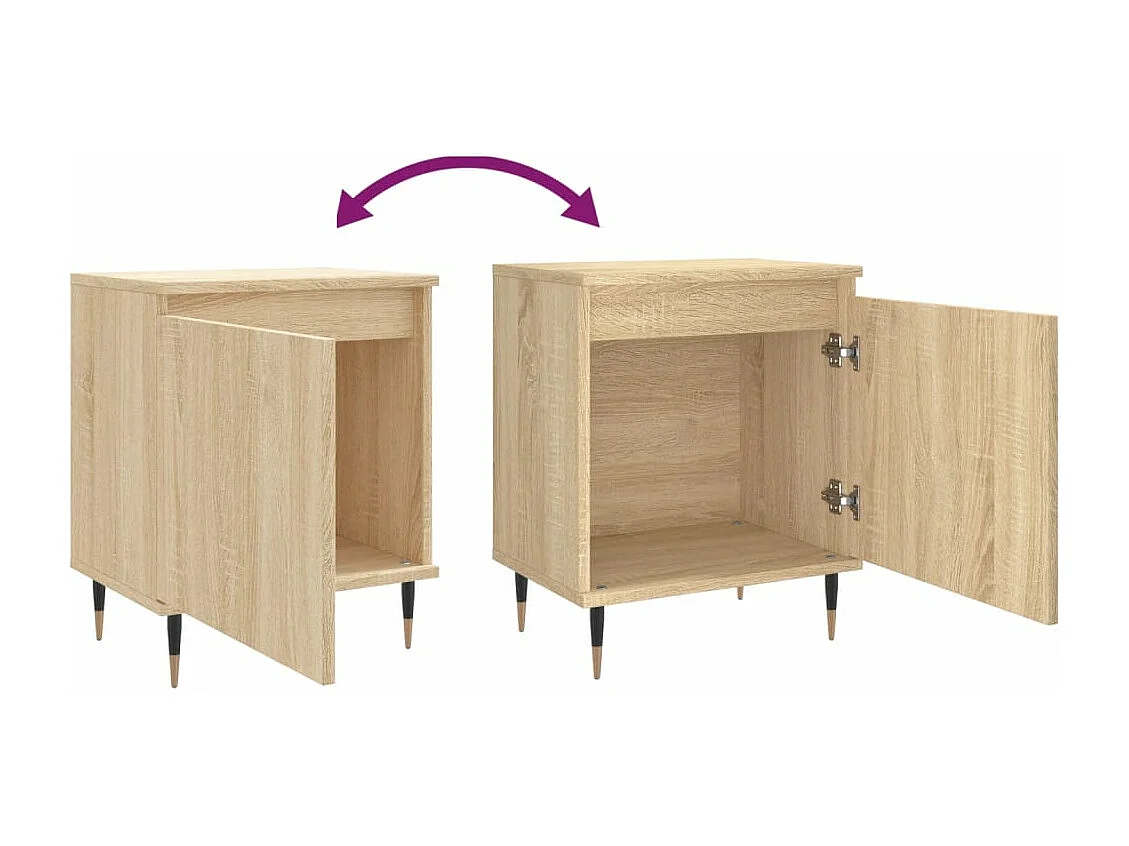 Tables de chevet 2pcs chêne sonoma 40x30x50 bois d'ingénierie