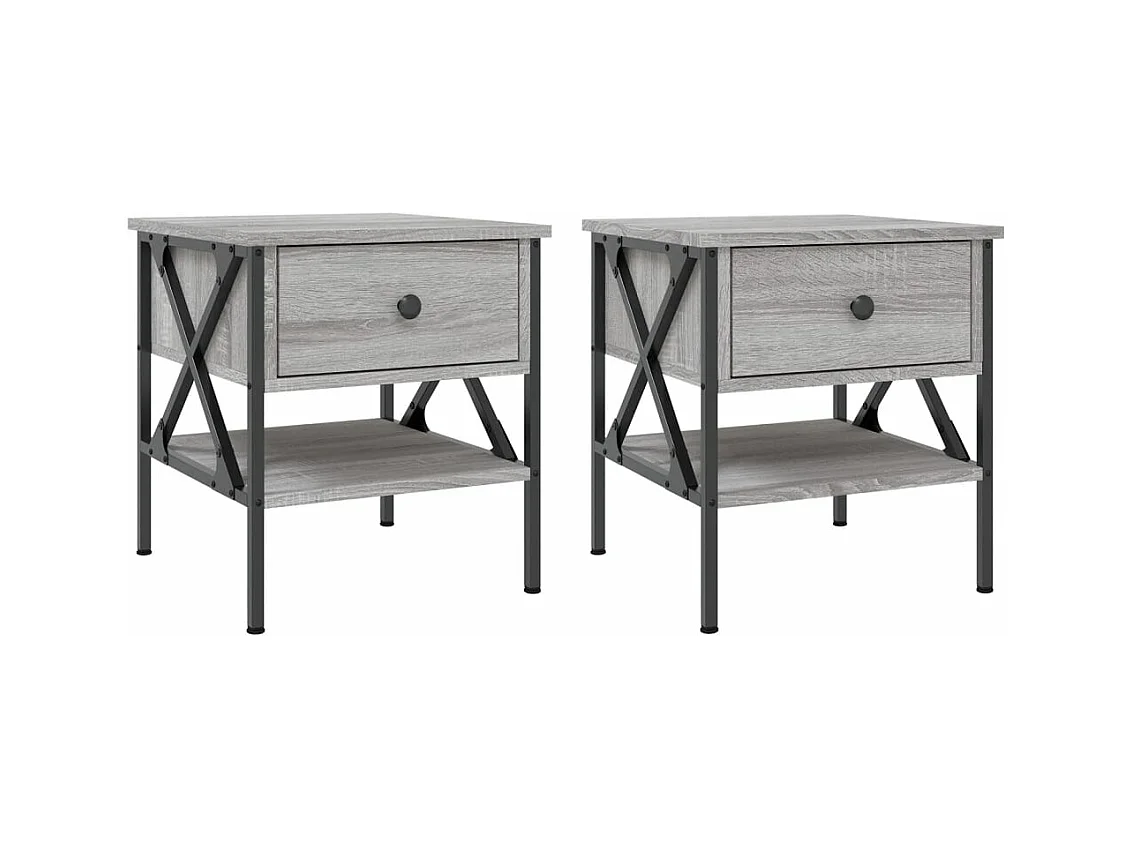Tables de chevet 2 pcs sonoma gris 40x42x45 bois ingénierie