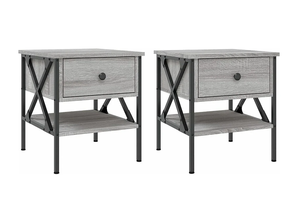 Tables de chevet 2 pcs sonoma gris 40x42x45 bois ingénierie