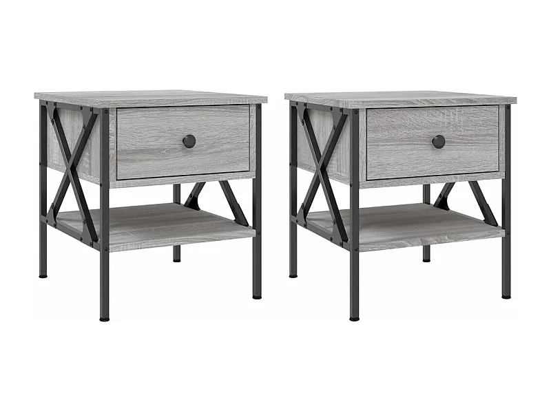 Tables de chevet 2 pcs sonoma gris 40x42x45 bois ingénierie
