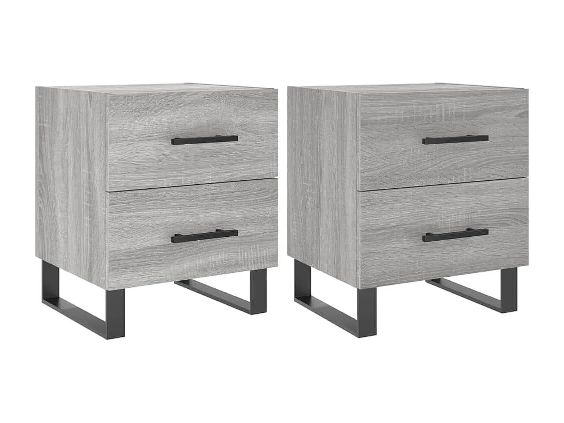 Tables de chevet 2 pcs sonoma gris 40x35x47,5