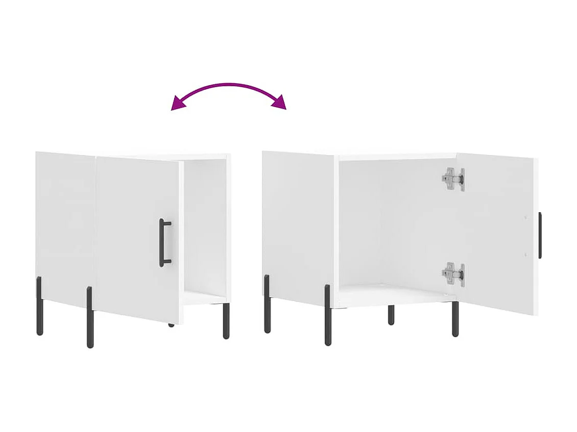Tables de chevet 2 pcs blanc 40x40x50 bois d’ingénierie