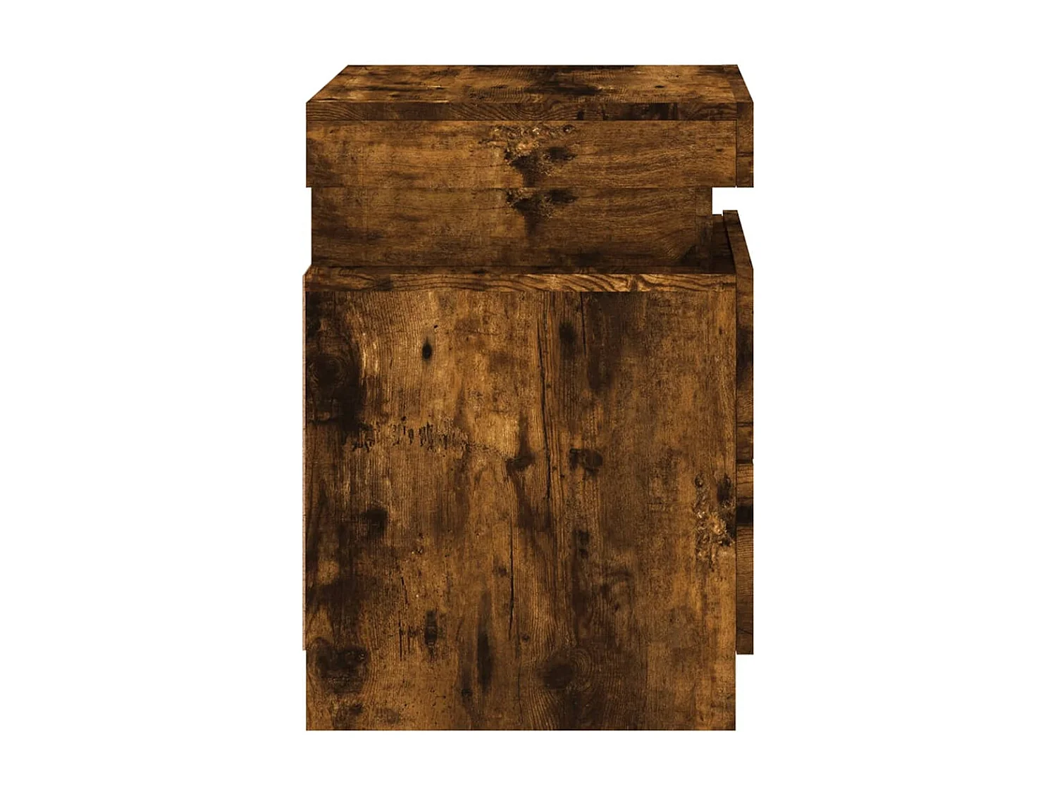 Tables de chevet avec lumières LED 2 pcs chêne fumé 35x39x55