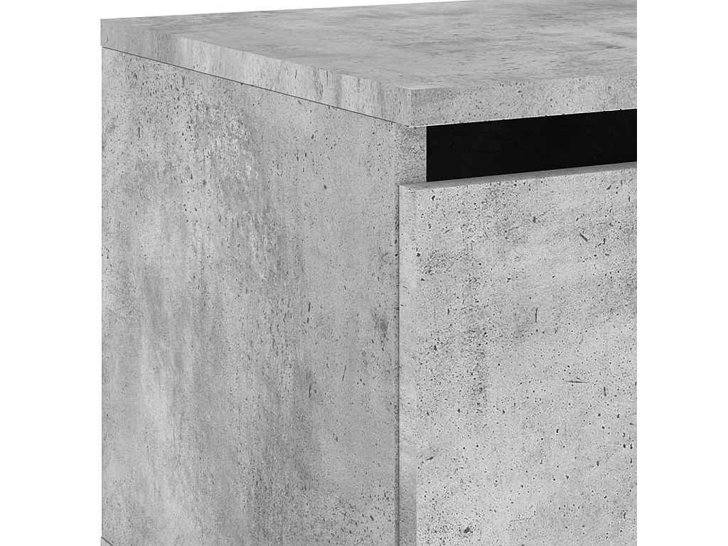 Table de chevet murale avec lumières LED gris béton