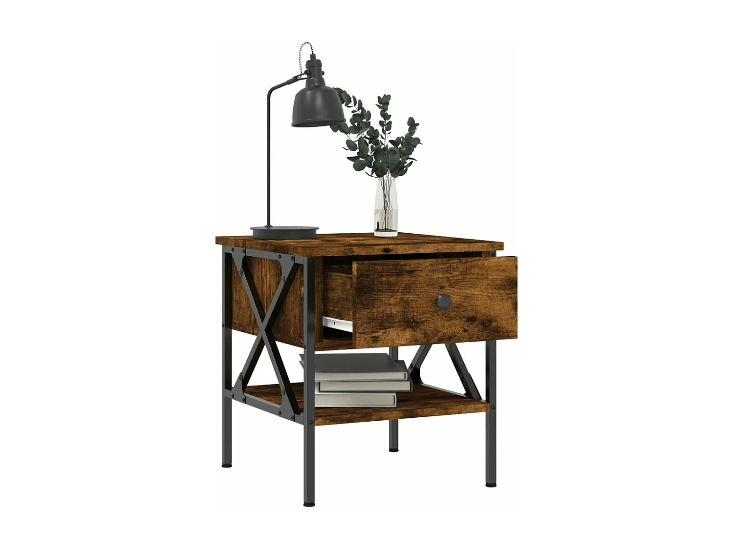 Tables de chevet 2 pcs chêne fumé 40x42x45 bois d’ingénierie