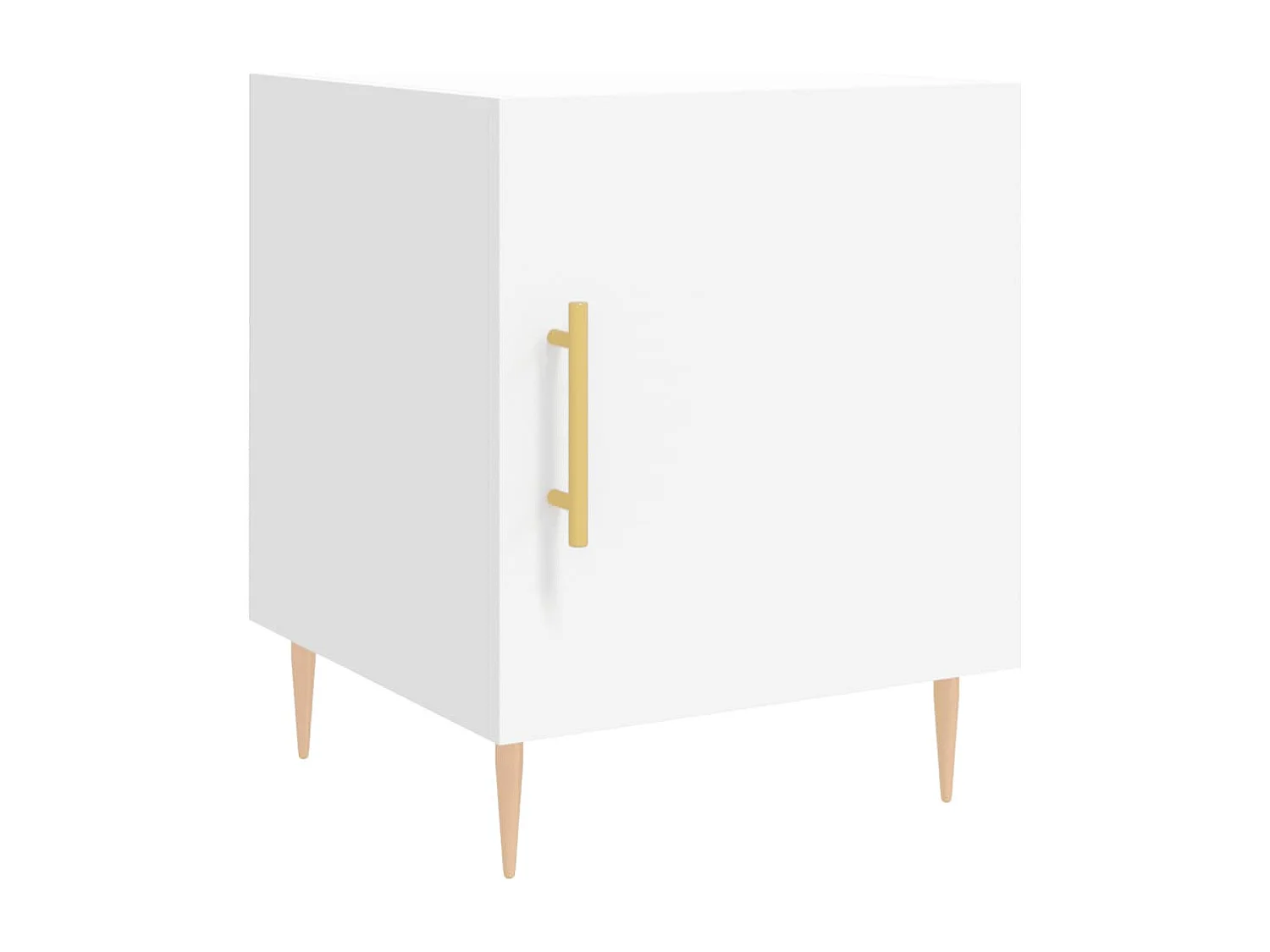 Table de chevet blanc 40x40x50 bois d’ingénierie