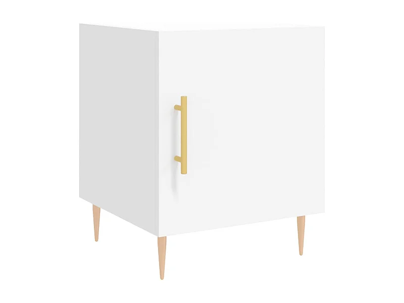 Table de chevet blanc 40x40x50 bois d’ingénierie