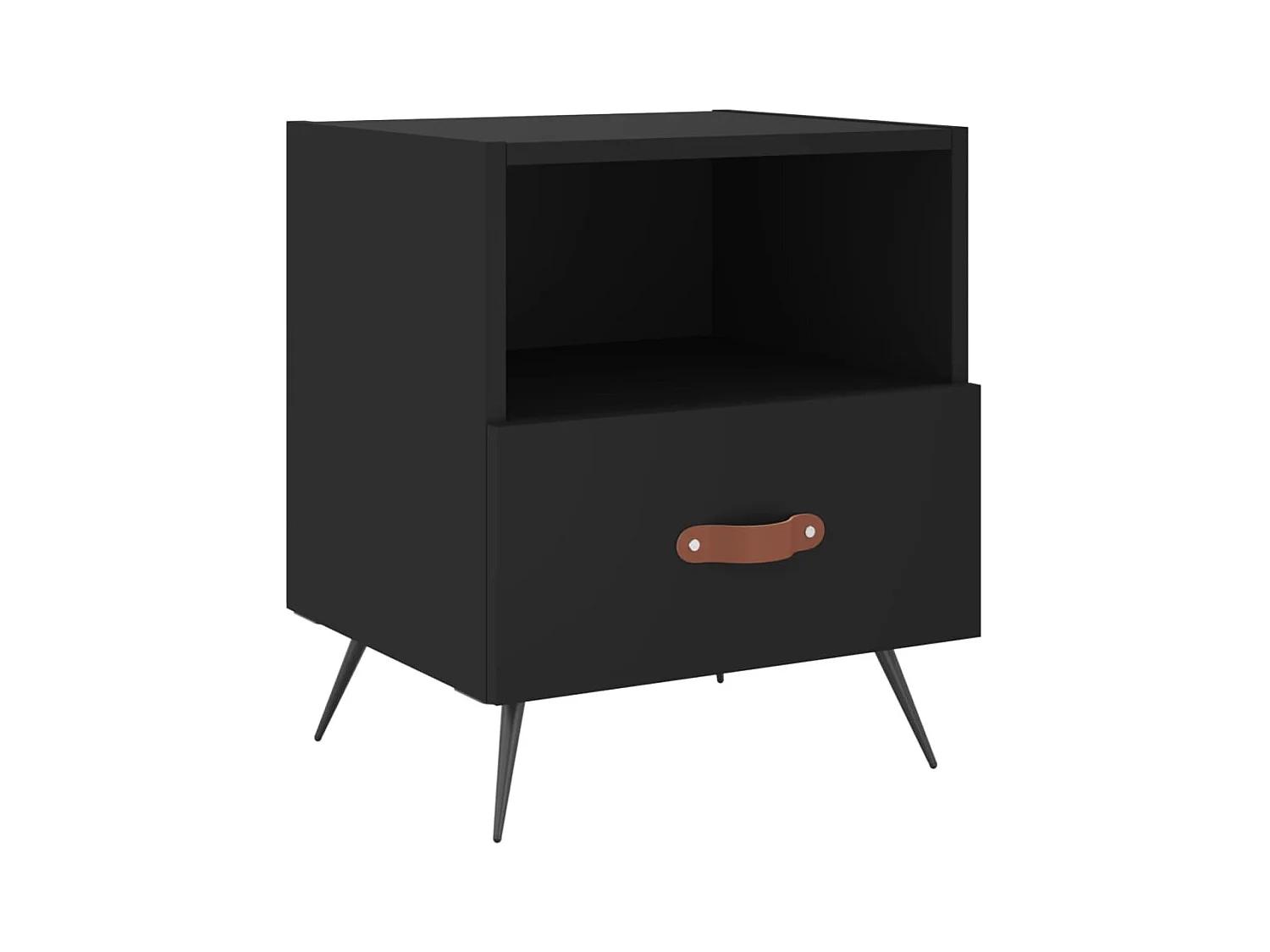Tables de chevet 2 pcs noir 40x35x47,5 bois d’ingénierie